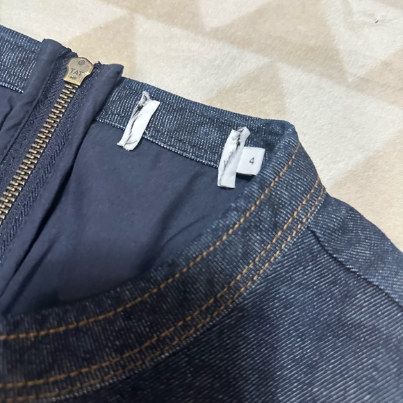 Tanya Taylor dark wash denim sleeveless double slit maxi dress - Picture 3 of 5